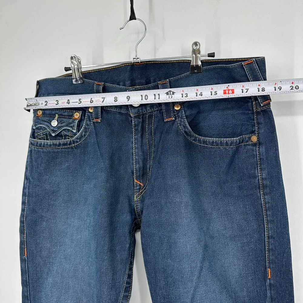 True Religion Mens Skinny Seat Flap Jeans‎ Dark Wash Denim Size 36